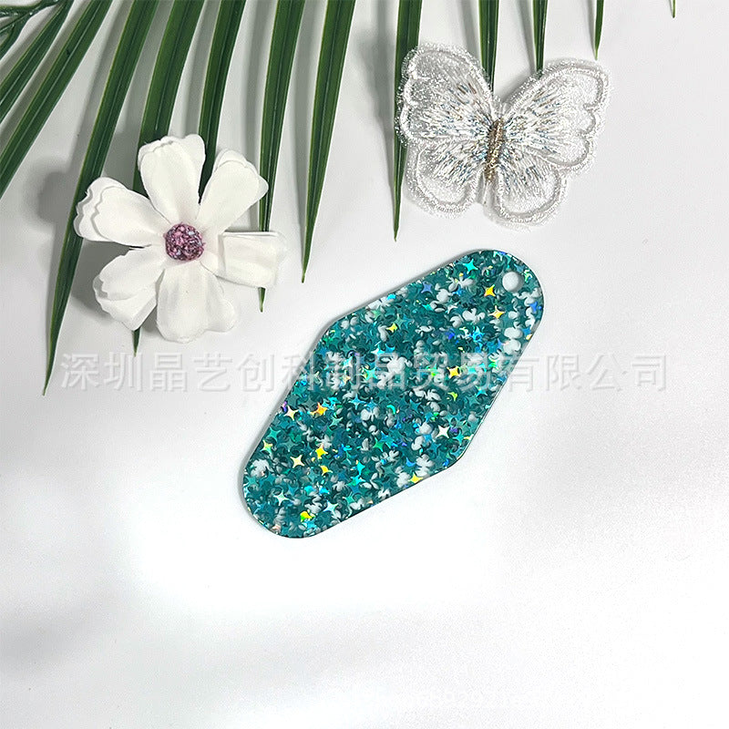 Wholesale 10pcs/pack Star Series Acrylic DIY Hotel Keychain Pendant
